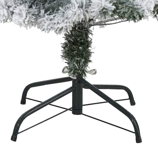 4ft. Pre-Lit Flocked Rock Springs Spruce Artificial Christmas Tree with Clear LED Lights